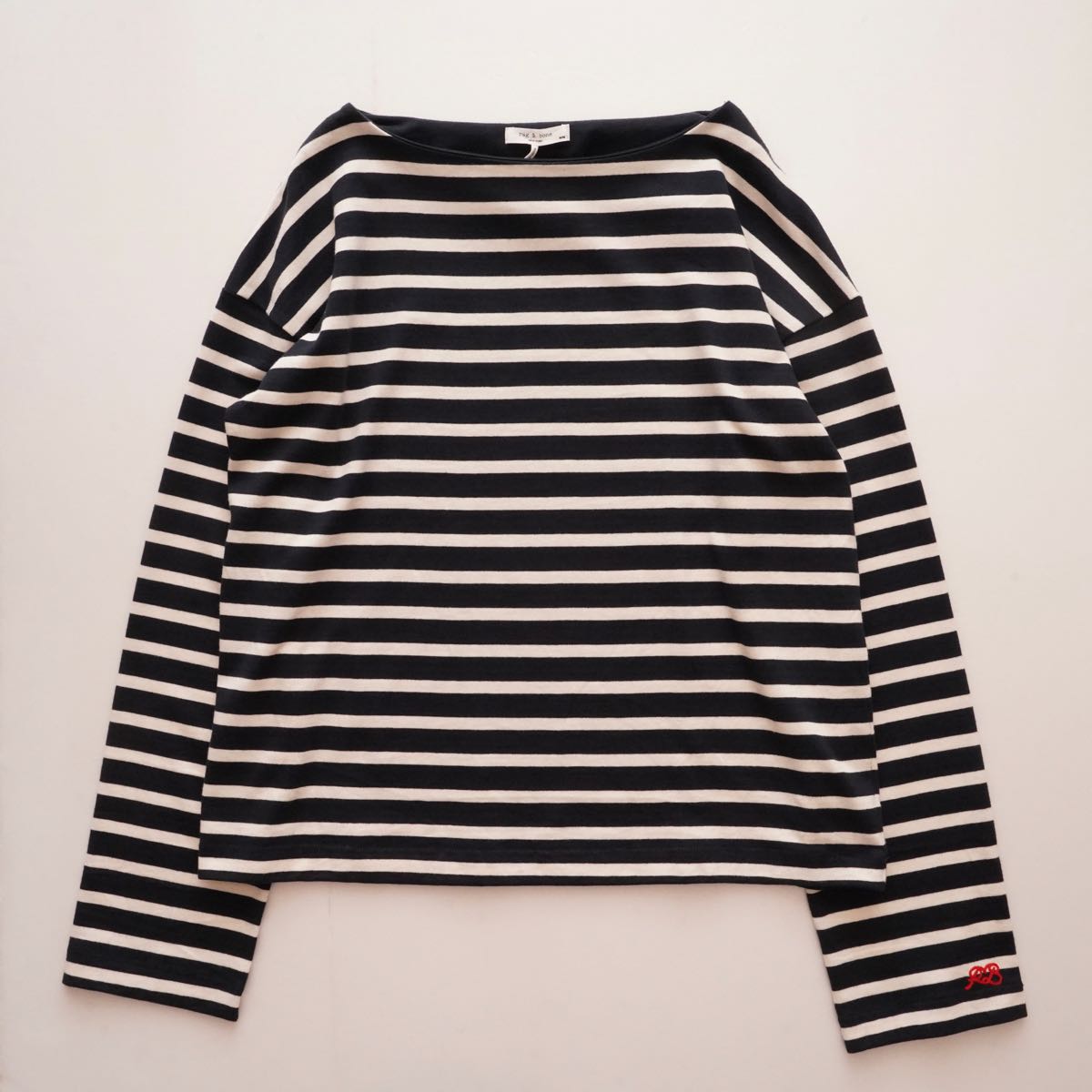 ラグアンドボーン ニューヨーク ネイビー×ホワイト ボーダー 長袖カットソー RAG&BONE NEWYORK NAVY WHITE BORDER L/S TEE WOMEN