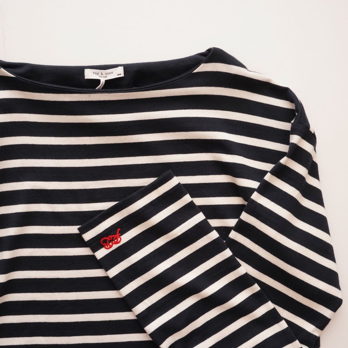 ラグアンドボーン ニューヨーク ネイビー×ホワイト ボーダー 長袖カットソー RAG&BONE NEWYORK NAVY WHITE BORDER L/S TEE WOMEN