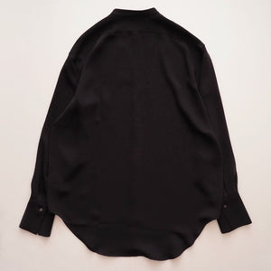 CK カルバンクライン ブラック ノーカラー 比翼デザイン シャツ リラックスフィットブラウス CALVIN KLEIN BLACK RELAXFIT SHIRT WOMENS