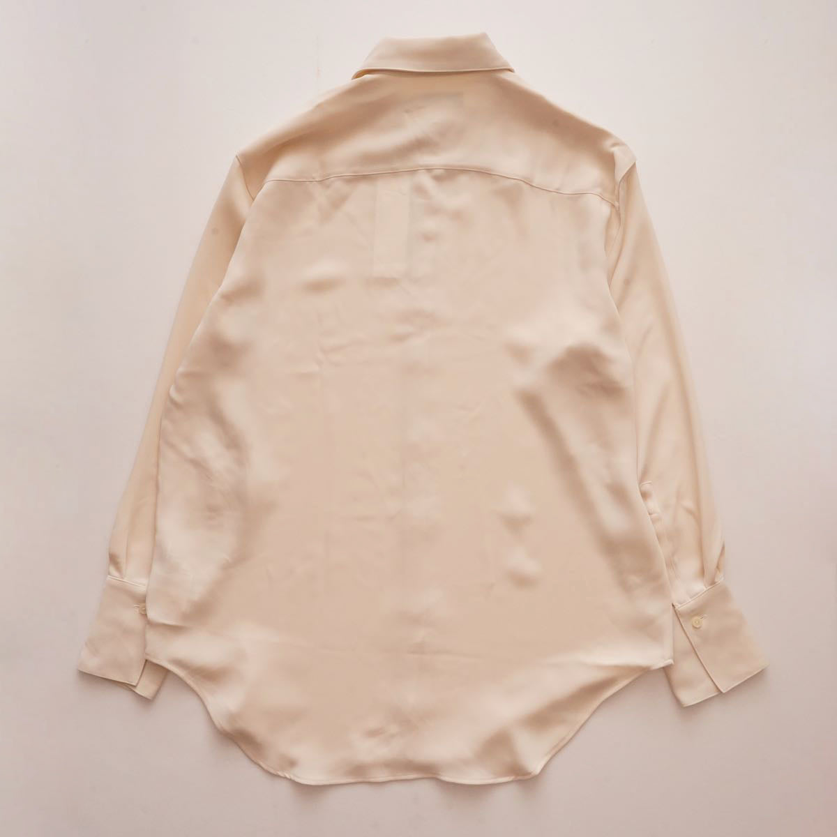 CK カルバンクライン パールホワイト リラックスフィットデザインシャツ ポリブラウス CALVIN KLEIN PEARL WHITE RELAXFIT SHIRT BLOUSE WOMENS