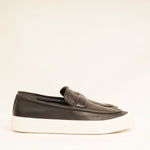 画像をギャラリービューアに読み込む, ビンス ヴィンス ブラック レザー スリッポン VINCE BLACK LEATHER SLIP-ON SNEAKERS MENS
