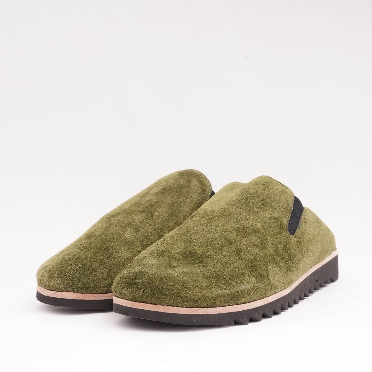 RAG&BONE ラグアンドボーン グリーン スウェード スリッポン シューズ  アンスレースライド GREEN SUEDE SLIP-ON SHOES ANSLEY SLIDE MENS