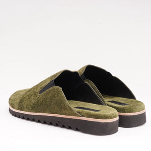 RAG&BONE ラグアンドボーン グリーン スウェード スリッポン シューズ  アンスレースライド GREEN SUEDE SLIP-ON SHOES ANSLEY SLIDE MENS