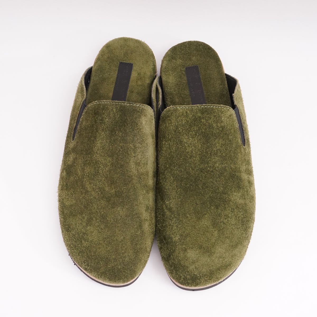 RAG&BONE ラグアンドボーン グリーン スウェード スリッポン シューズ  アンスレースライド GREEN SUEDE SLIP-ON SHOES ANSLEY SLIDE MENS