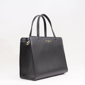 KARL LAGERFELD PARIS カールラガーフェルド ブラック ハンドバッグ ロゴショルダーバッグ BLACK HANDBAG LOGO SHOULDER BAG