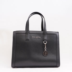 KARL LAGERFELD PARIS カールラガーフェルド ブラック レザー ハンドバッグ ショルダーバッグ BLACK LEATHER HANDBAG SHOULDER BAG