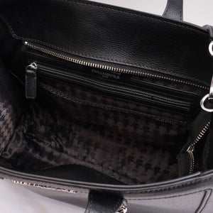 KARL LAGERFELD PARIS カールラガーフェルド ブラック レザー ハンドバッグ ショルダーバッグ BLACK LEATHER HANDBAG SHOULDER BAG