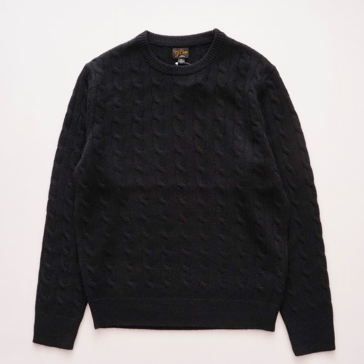 ジェークルー ブラック カシミヤ セーター クルーネック ケーブルニット J.CREW BLACK CASHMERE SWEATER CREW-NECK KNIT CABLE STITCH