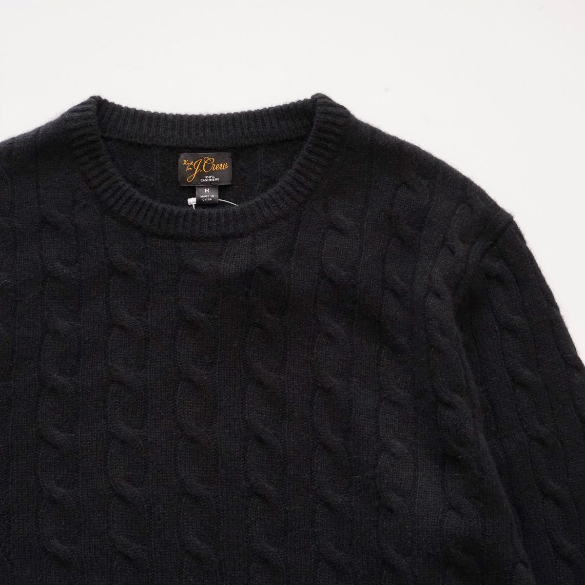 ジェークルー ブラック カシミヤ セーター クルーネック ケーブルニット J.CREW BLACK CASHMERE SWEATER CREW-NECK KNIT CABLE STITCH