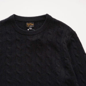 ジェークルー ブラック カシミヤ セーター クルーネック ケーブルニット J.CREW BLACK CASHMERE SWEATER CREW-NECK KNIT CABLE STITCH