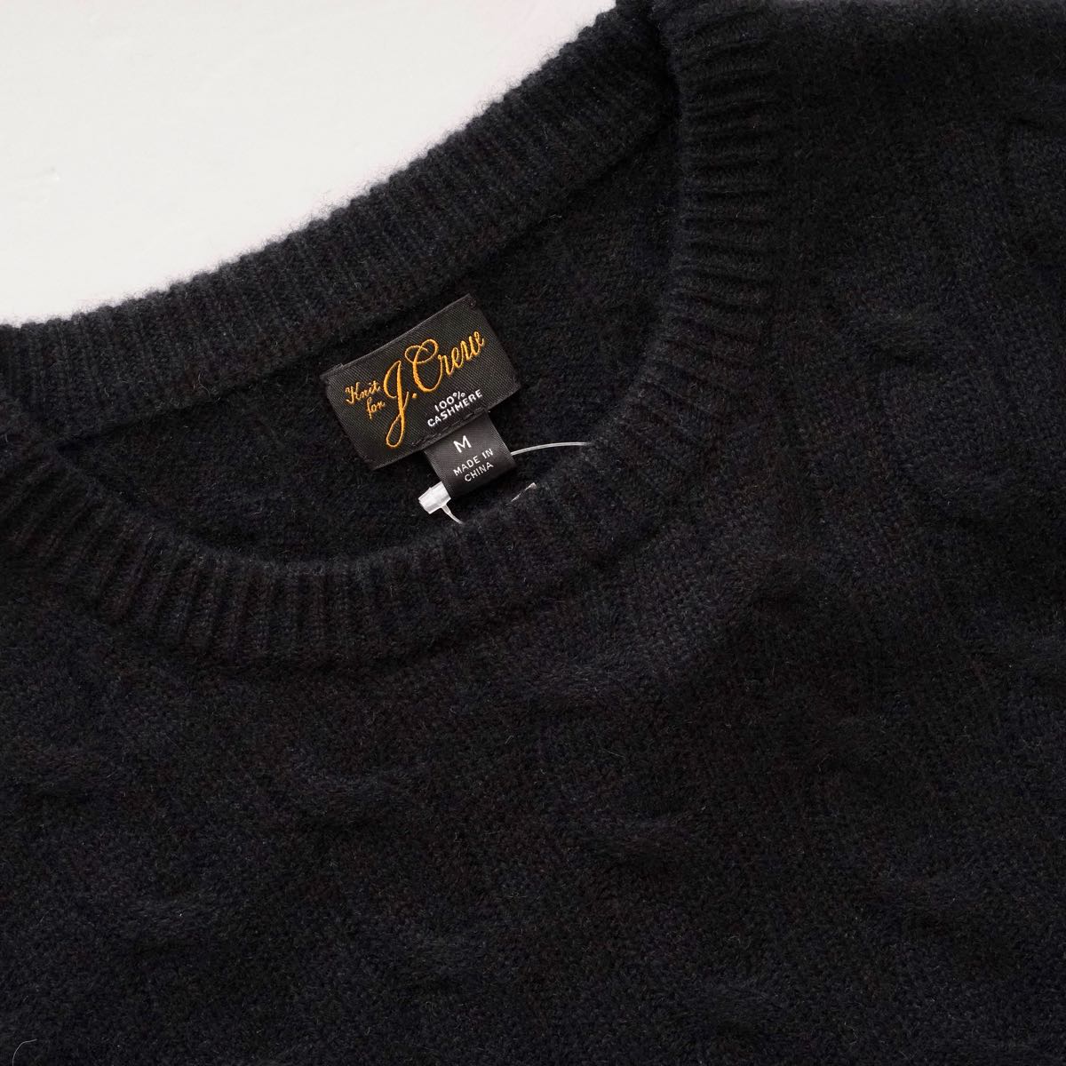 ジェークルー ブラック カシミヤ セーター クルーネック ケーブルニット J.CREW BLACK CASHMERE SWEATER CREW-NECK KNIT CABLE STITCH