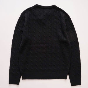 ジェークルー ブラック カシミヤ セーター クルーネック ケーブルニット J.CREW BLACK CASHMERE SWEATER CREW-NECK KNIT CABLE STITCH