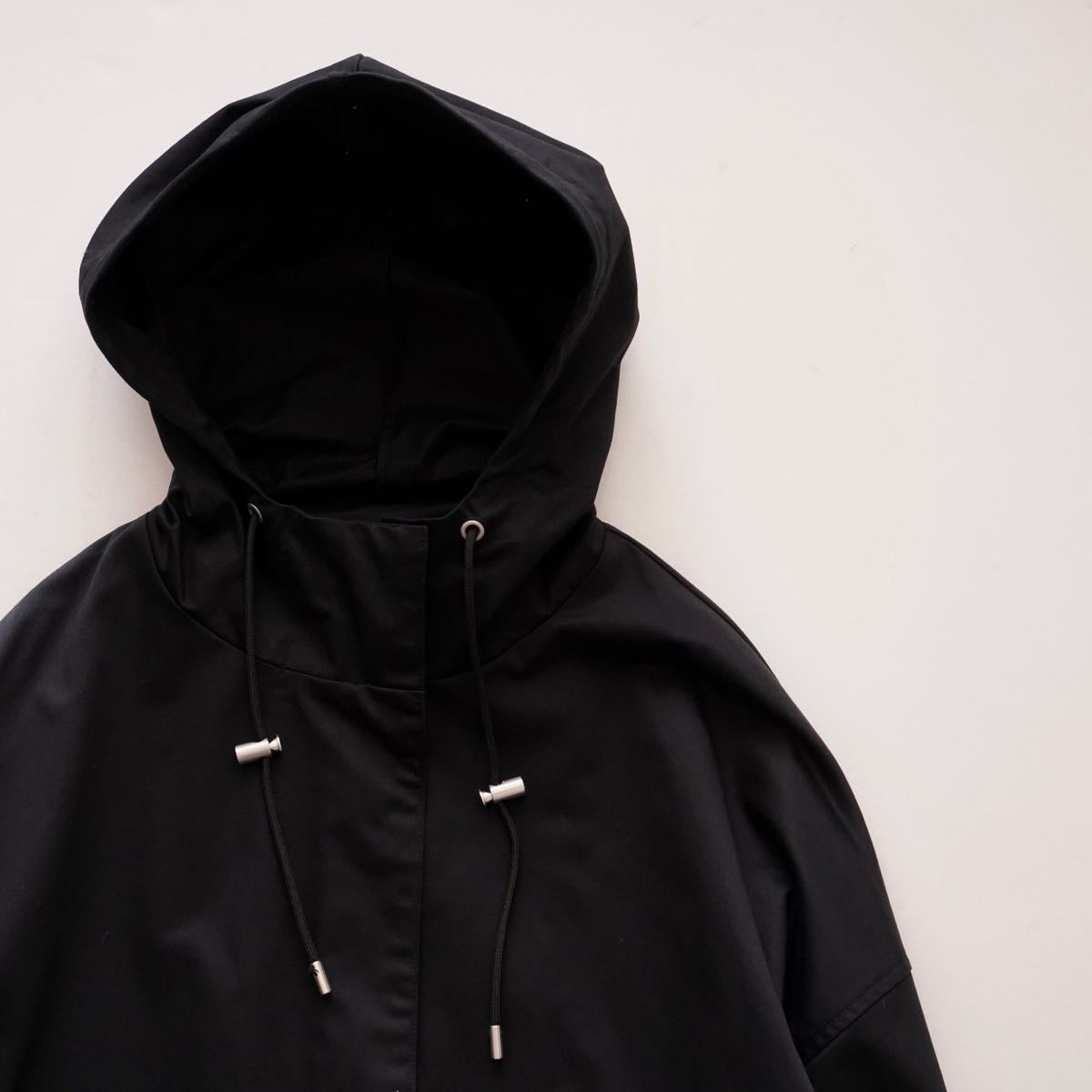 CK カルバンクライン ブラック ルーズフィット アノラックコート CALVIN KLEIN BLACK ANORAK RELAX-FIT COAT WOMENS