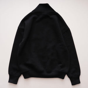 oak + fort オークアンドフォート ブラック ハイネック スウェットトップ BLACK RELAX FIT HIGH NECK SWEAT TOP WOMEN