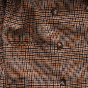 oak + fort オークアンドフォート ベージュ×ブラウン チェック ダブルボタンコート BEIGE BROWN CHECK W-BUTTON COAT