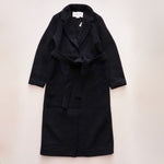 画像をギャラリービューアに読み込む, CK カルバンクライン ブラック ウールロングコート CALVIN KLEIN BLACK WOOL COAT WOMENS
