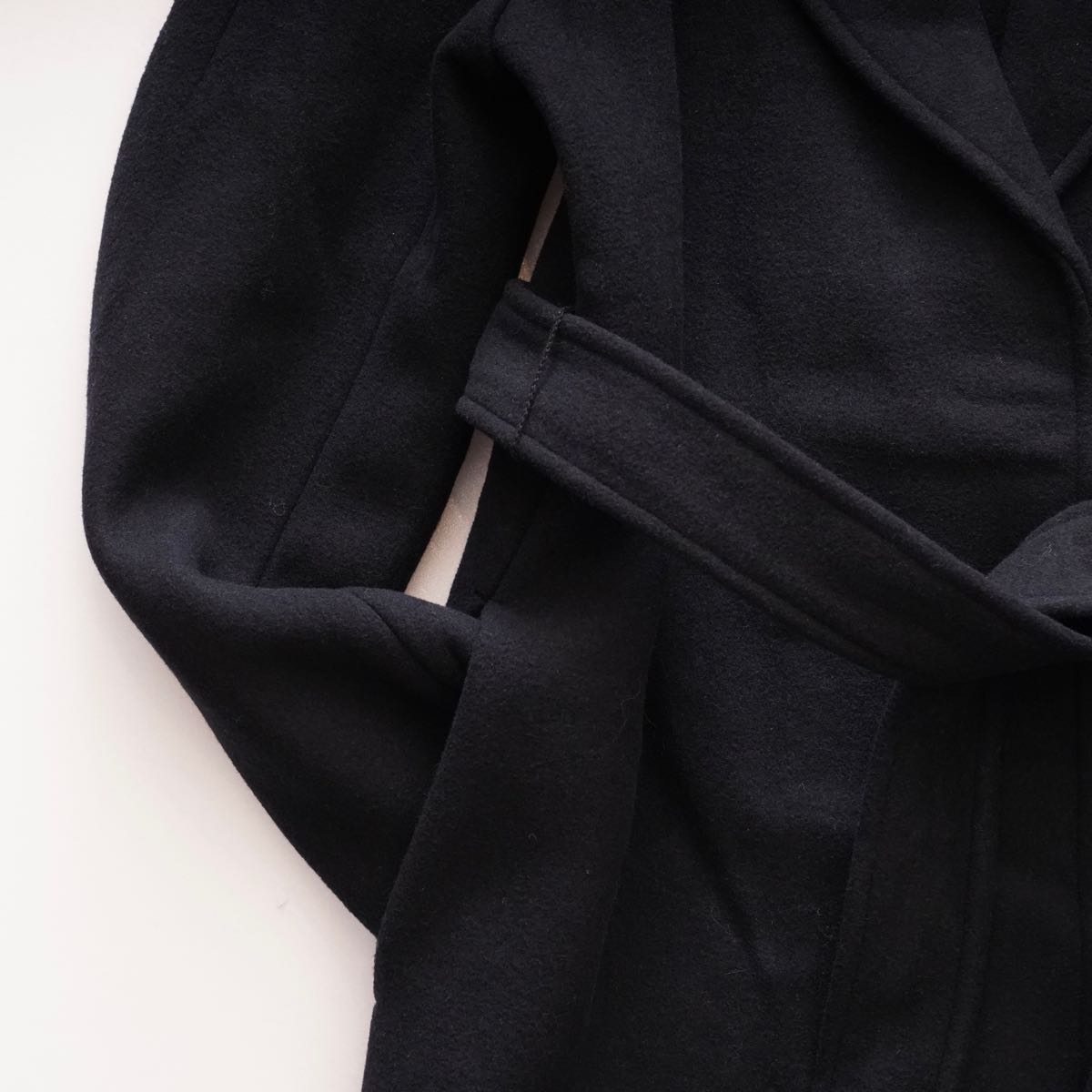 CK カルバンクライン ブラック ウールロングコート CALVIN KLEIN BLACK WOOL COAT WOMENS