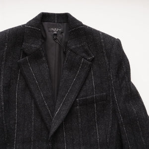 ラグアンドボーン ニューヨーク チャコールグレー ヴァージンウール ストライプ ブレザー ジャケット RAG&BONE NEWYORK CHARCOAL-GRAY STRIPED WOOL BLAZER JACKET WOMEN