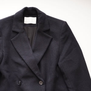 oak + fort オークアンドフォート ブラック Wボタン ウール混コート BLACK W BUTTON WOOL-MIX COAT WOMEN