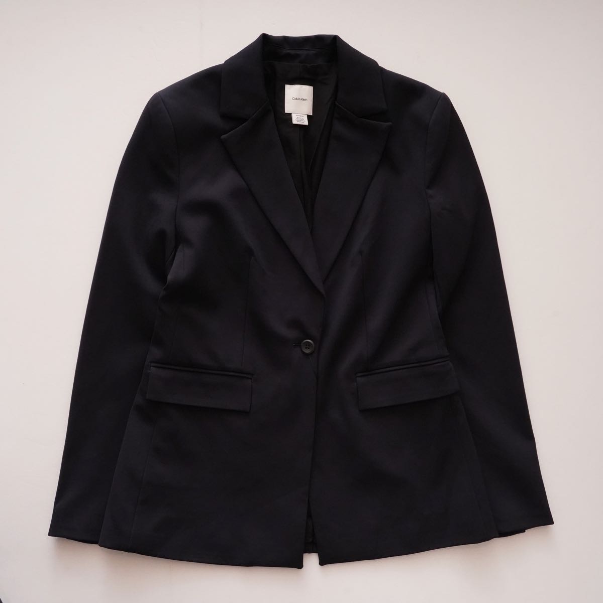 CK カルバンクライン ネイビーブラック1B テーラードジャケット CALVIN KLEIN NAVY-BLACK 1 BUTTON TAILORED JACKET WOMENS