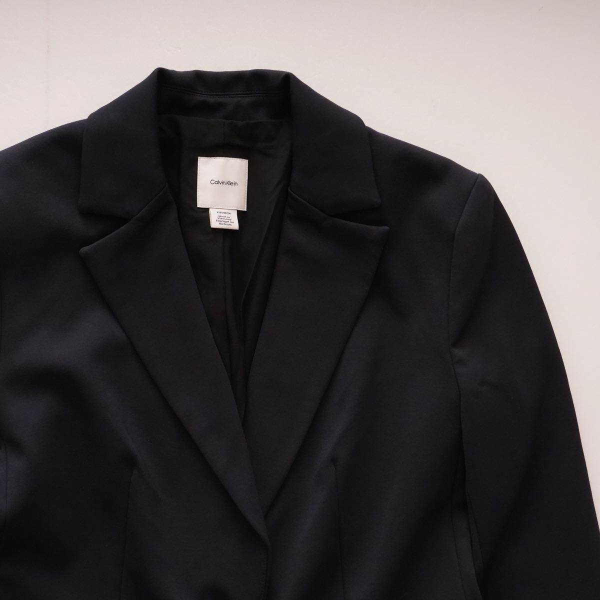 CK カルバンクライン ネイビーブラック1B テーラードジャケット CALVIN KLEIN NAVY-BLACK 1 BUTTON TAILORED JACKET WOMENS