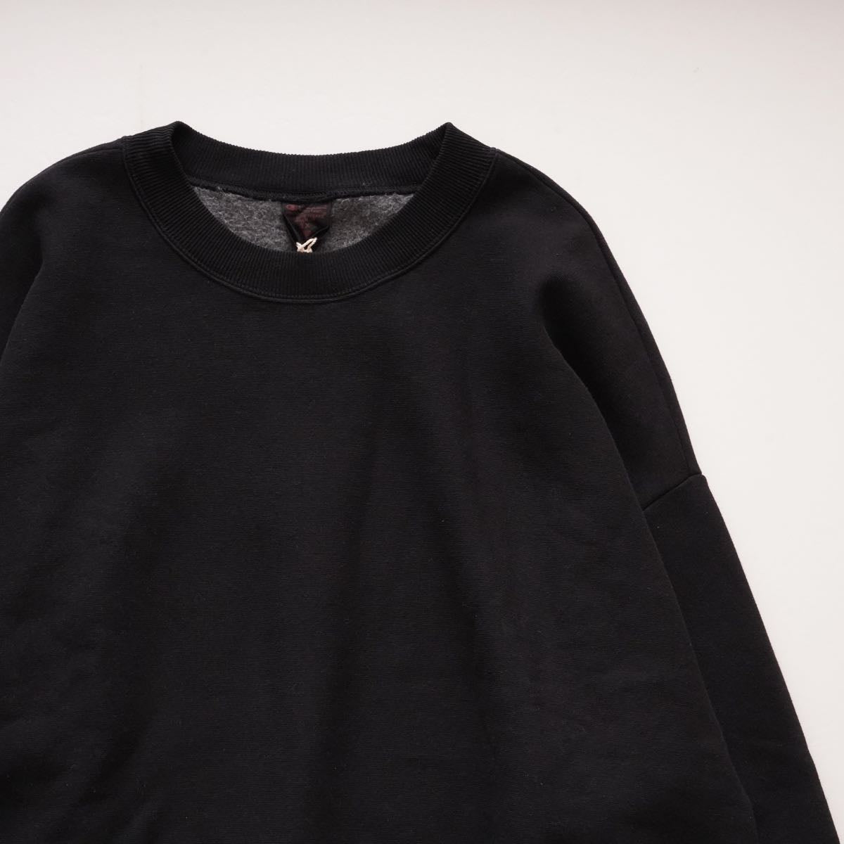 チャンピオン ブラック 超リブ長 リバースウィーブ スウェットシャツ CHAMPION BLACK REVERSE WEAVE SWEAT SHIRT WOMENS