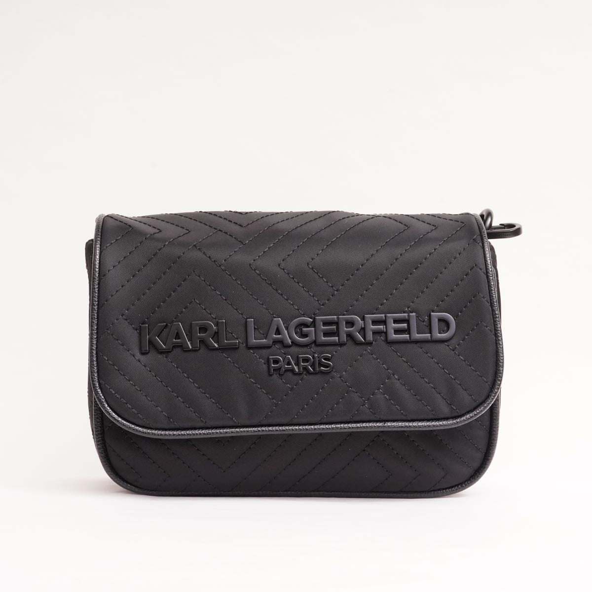 KARL LAGERFELD PARIS カールラガーフェルド ブラック ナイロン キルティング ミニショルダーバッグ BLACK NYLON QUILTING MINI SHOULDER BAG