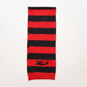 KARL LAGERFELD PARIS レッド×ブラック ボーダーマフラー RED × BLACK BORDER SCARF