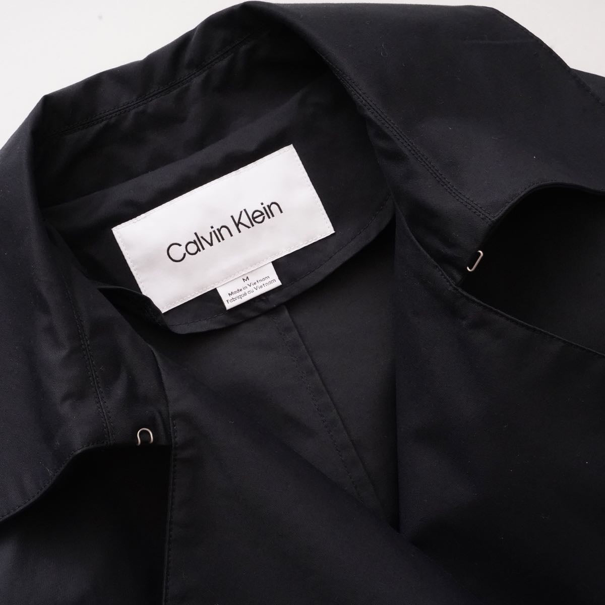 CK カルバンクライン ブラック リラックスフィット トレンチコート CALVIN KLEIN BLACK RELAX-FIT TRENCH COAT WOMENS