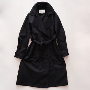 CK カルバンクライン ブラック リラックスフィット トレンチコート CALVIN KLEIN BLACK RELAX-FIT TRENCH COAT WOMENS