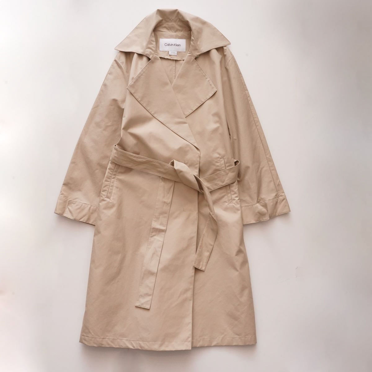 CK カルバンクライン ベージュ リラックスフィット トレンチコート CALVIN KLEIN BEIGE RELAX-FIT TRENCH COAT WOMENS