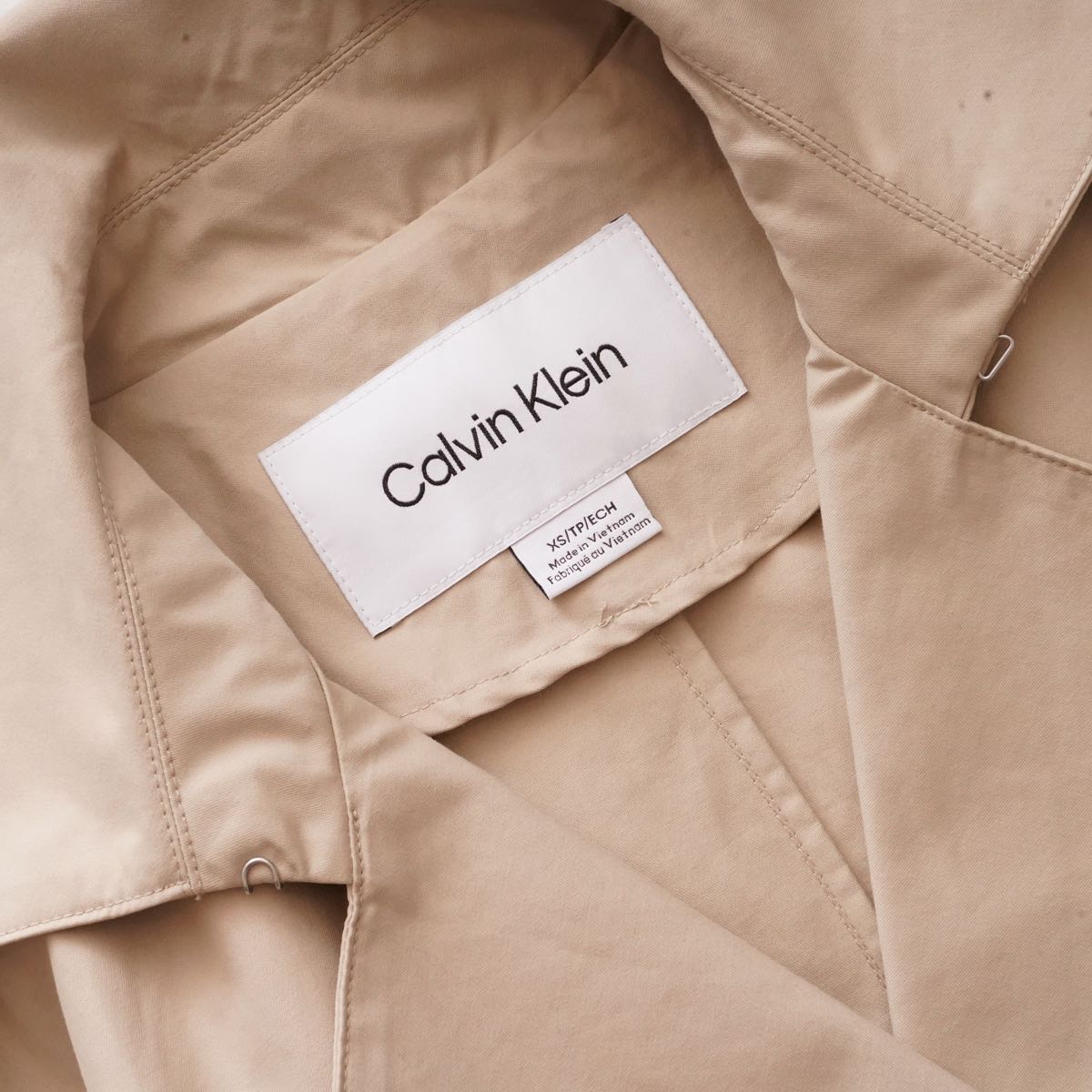 CK カルバンクライン ベージュ リラックスフィット トレンチコート CALVIN KLEIN BEIGE RELAX-FIT TRENCH COAT WOMENS