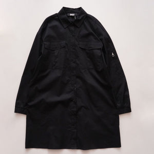 DKNY ダナキャランニューヨーク ブラック 袖ギャザー シャツワンピース BLACK SHIRT DRESS WOMEN