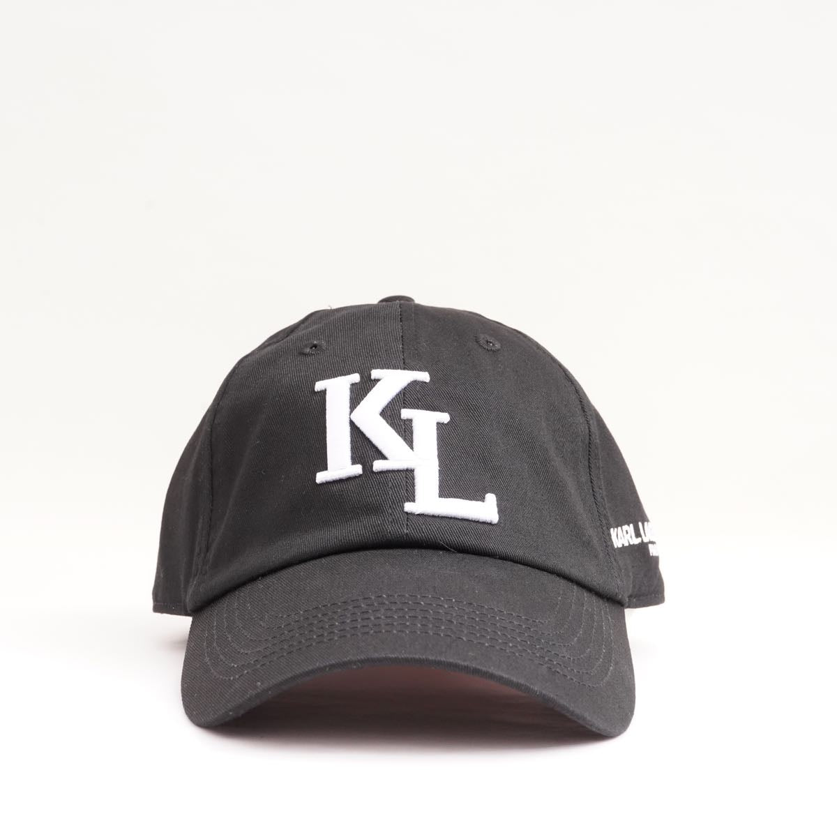 【在庫有 国内発送】Karl Lagerfeld ブラック KL ロゴ キャップ KARL LAGERFELD Women's Tape Brim Karl Character Head Logo