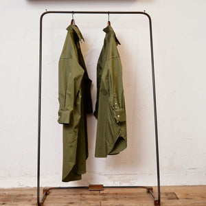 アドラーブル ストレッチ コーマツイル ミリタリーグリーン シャツワンピース ショート ADOLUVLE ORIGINAL COMBED TWILL FABRIC MILITARY GREEN SHIRT-DRESS SHORT SLEEVE DRESS