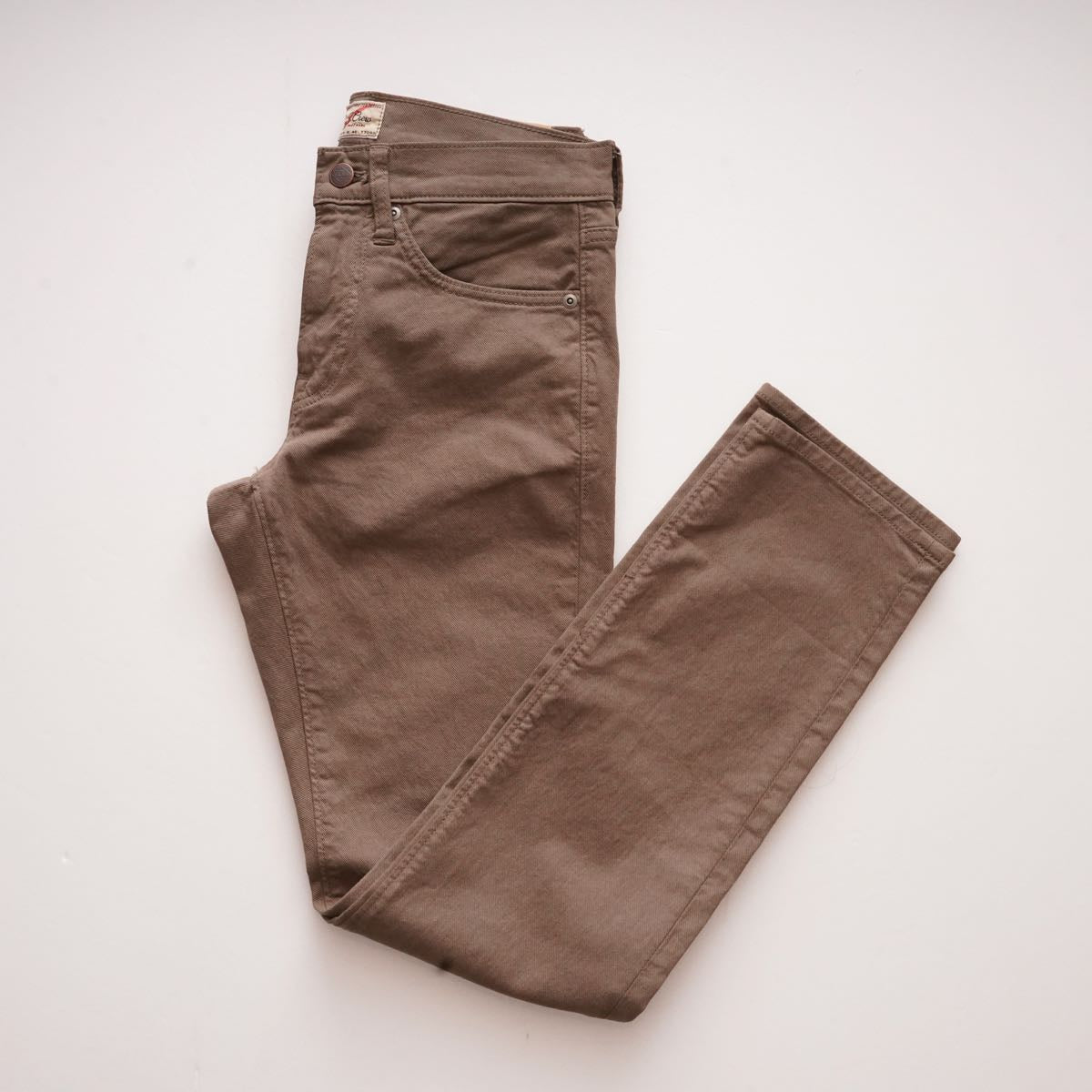 ジェークルー ブラウン ガーメントダイ スリムフィット 5ポケット  J.CREW VINTAGE DILL GARMENT-DYED 5 POCKETS PANTS MENS