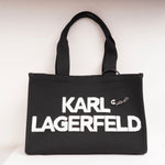 画像をギャラリービューアに読み込む, KARL LAGERFELD PARIS カールラガーフェルド ブラック ポーチ付き ロゴトートバッグ BLACK LOGO TOTE BAG WITH POUCH
