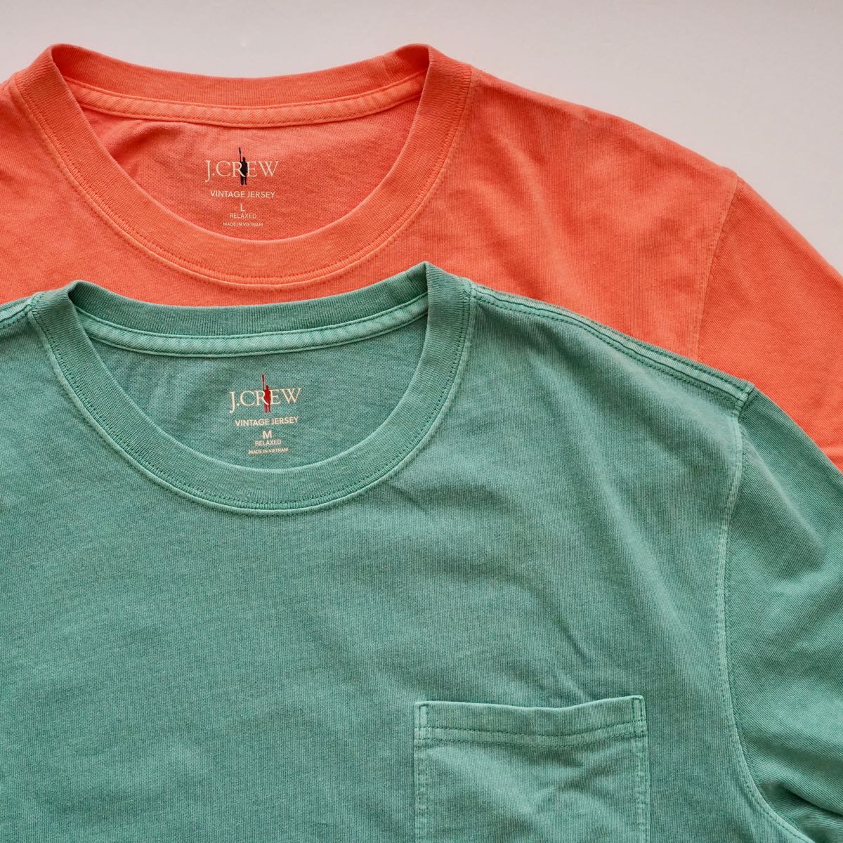 ジェークルー オレンジ ヴィンテージジャージ リラックス ポケットTシャツ J.CREW ORANGE VINTAGE JERSEY RELAXED POCKET T-SHIRT MENS