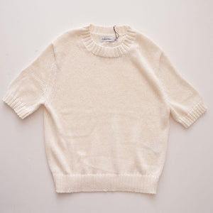 CK カルバンクライン ホワイト ヘンプ混 半袖サマーセーター CALVIN KLEIN WHITE S/S HEMP-MIX SUMMER SWEATER  WOMENS