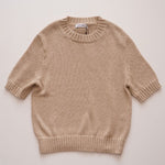 画像をギャラリービューアに読み込む, CK カルバンクライン ベージュ ヘンプ混 半袖サマーセーター CALVIN KLEIN BEIGE S/S HEMP-MIX SUMMER SWEATER  WOMENS

