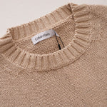 画像をギャラリービューアに読み込む, CK カルバンクライン ベージュ ヘンプ混 半袖サマーセーター CALVIN KLEIN BEIGE S/S HEMP-MIX SUMMER SWEATER  WOMENS

