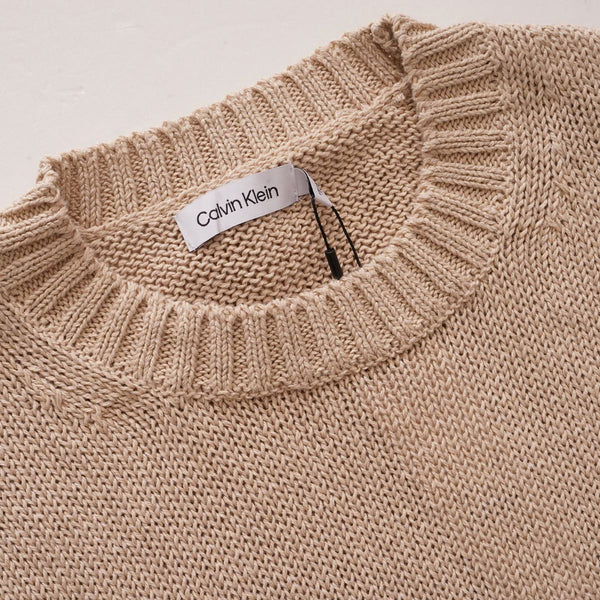 CK calvin klein カルバンクライン ベージュ クルーネックサマー CK calvin klein カルバンクライン ベージュ クルーネックサマー