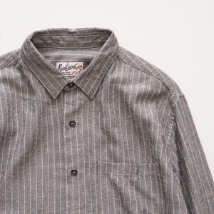 BEVILACQUA ベヴィラクア イタリア製 グレー ヘリンボーン シルク混 ストライプシャツ GRAY HERRINGBONE SILK-MIX STRIPED SHIRT WOMEN