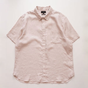 ヴィンス パミスロック リネン クラシックフィット シャツ VINCE PUMICE ROCK PINK LINEN CLASSIC FIT SHORT SLEEVE SHIRT MENS