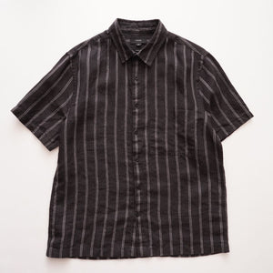 ヴィンス ブラック ヘンプ クラシックフィット 半袖シャツ VINCE BLACK HEMP CLASSIC FIT SHORT SLEEVE SHIRT MENS