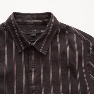 ヴィンス ブラック ヘンプ クラシックフィット 半袖シャツ VINCE BLACK HEMP CLASSIC FIT SHORT SLEEVE SHIRT MENS