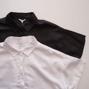 スプレンディッド チャコールグレー リネン混 半袖シャツ ブラウス SPLENDID CHARCOAL-GRAY LINEN-MIX SHIRT BLOUSE WOMENS