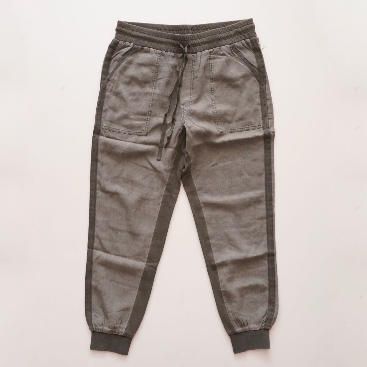 スプレンディッド リネン混 グリーン サイドライン ジョガーパンツ SPLENDID LINEN GREEN SIDE-LINE JOGGER PANTS WOMENS