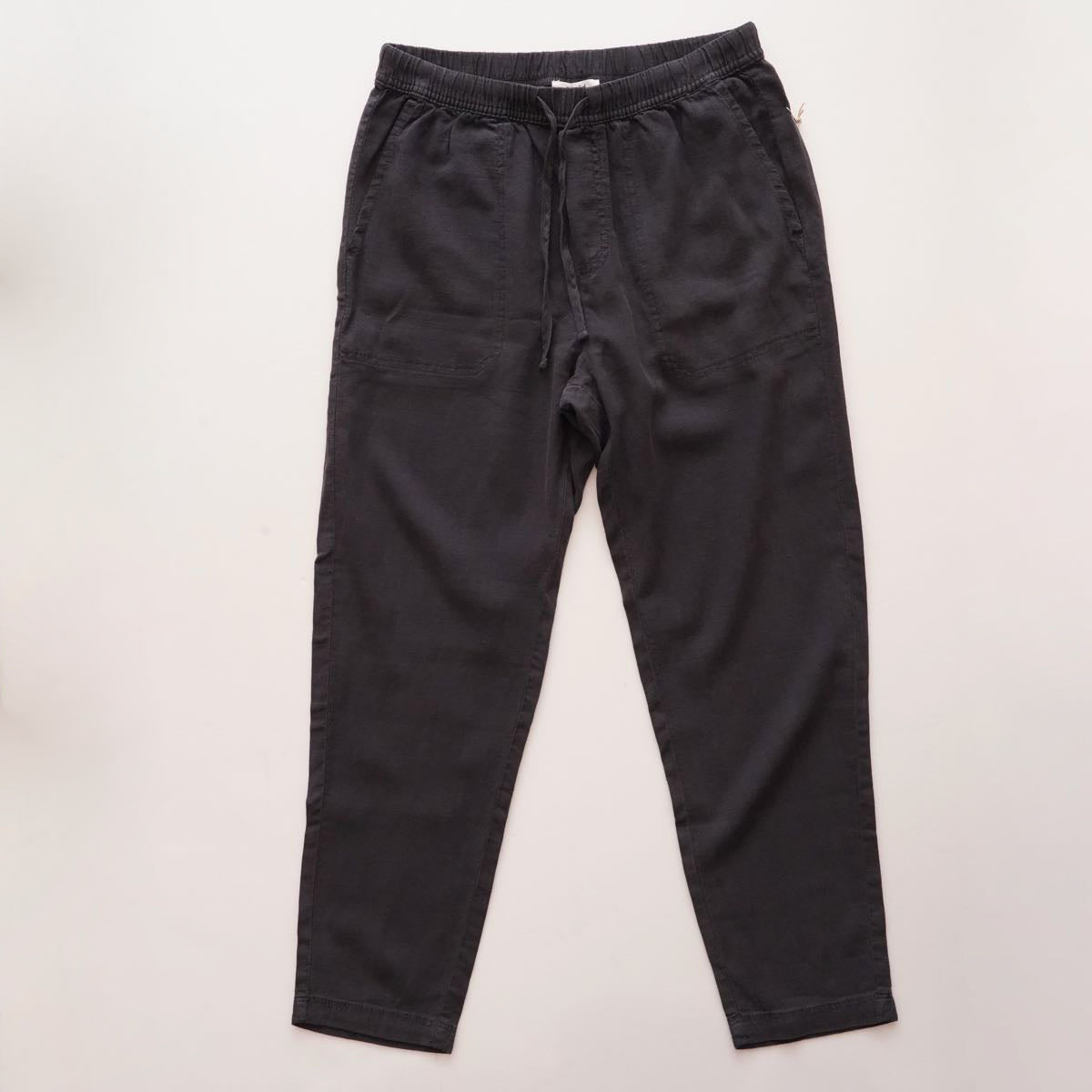スプレンディッド リネン混 チャコールグレー イージーパンツ SPLENDID LINEN-MIX CHARCOAL-GRAY SIDE-LINE EASY PANTS WOMENS