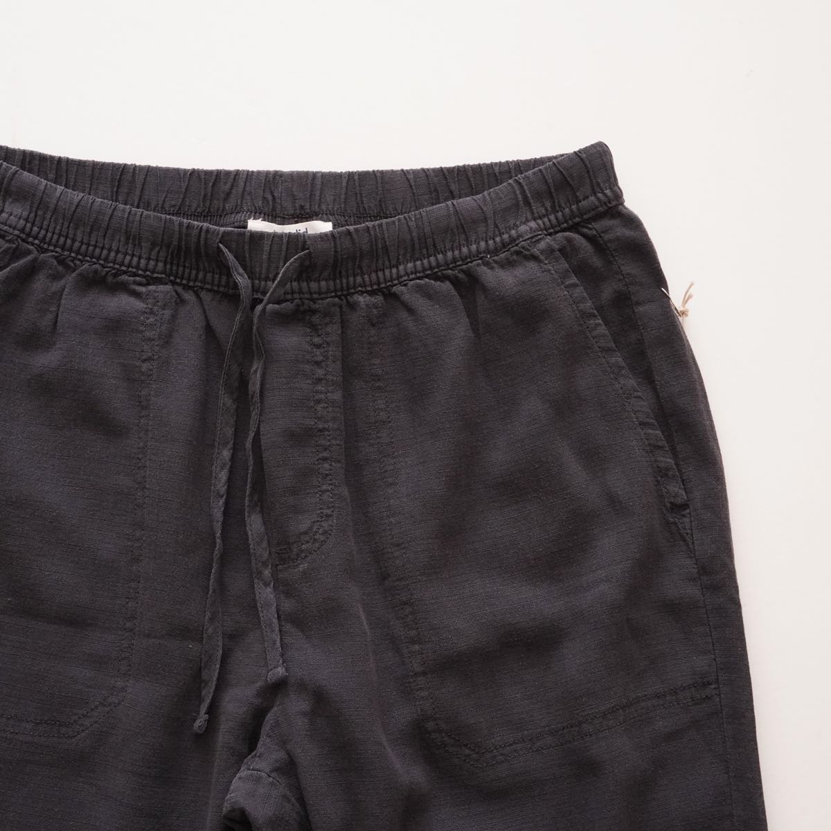 スプレンディッド リネン混 チャコールグレー イージーパンツ SPLENDID LINEN-MIX CHARCOAL-GRAY SIDE-LINE EASY PANTS WOMENS